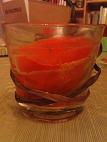 bougie-verrine - mise en place raphia