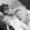 avant la mairie avec mes fils